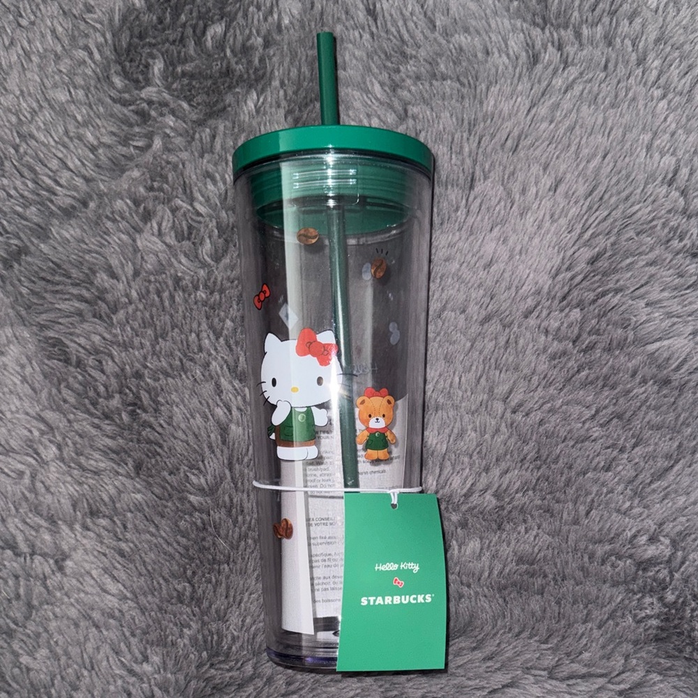 NEW Starbucks Hello Kitty Tumbler with Green Lid and Straw - Picture 2 of 5